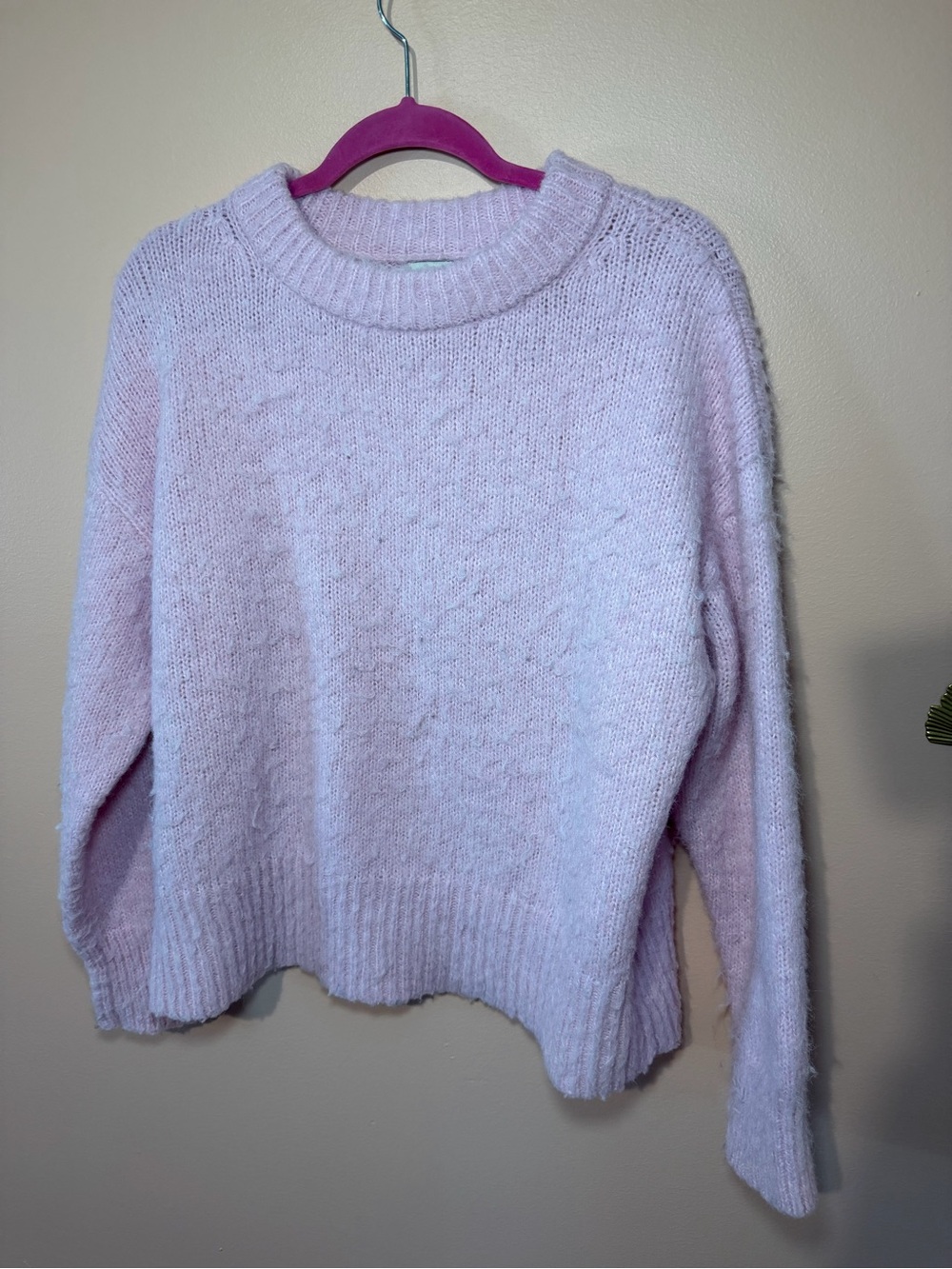 Soft Knit Crewneck Sweater - Pale Pink